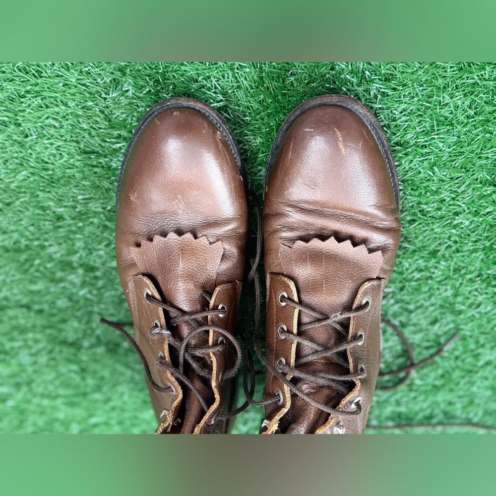 Justin Boot Company Women's Brown Lace-Up Roper Size 10D - Picture 4 of 7
